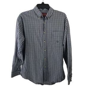 Roper Black White  Men's Button Down Flannel Vintage Shirt Size Large